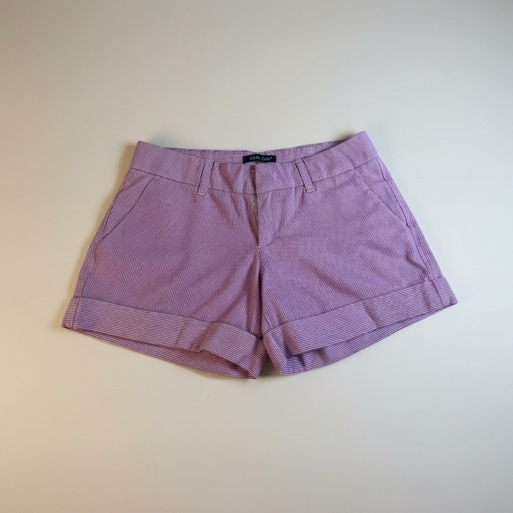 Dear John Striped Cuffed Shorts‎ Casual Everyday Pink & White Size 27